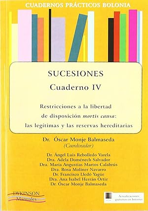 Image du vendeur pour Restricciones libertad de disposicion mortis causa cuaderno mis en vente par Imosver