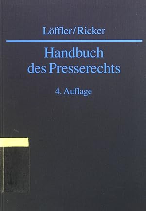 Imagen del vendedor de Handbuch des Presserechts. a la venta por books4less (Versandantiquariat Petra Gros GmbH & Co. KG)