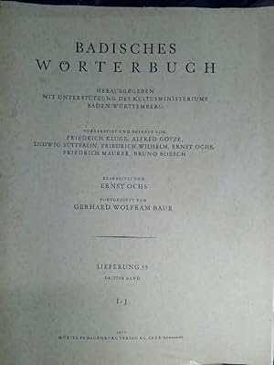 Bild des Verkufers fr Badisches Wrterbuch. Wohl Lieferung 1, Seiten IV, 1 - 32. A - allgemach. zum Verkauf von Antiquariat Thomas Nonnenmacher