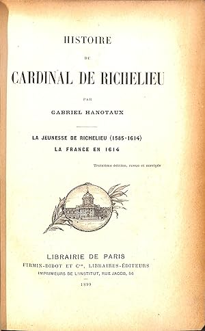 Bild des Verkufers fr Histoire du Cardinal de Richelieu zum Verkauf von WeBuyBooks