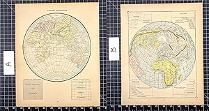 1887 Original Color Map: EASTERN HEMISPHERE (also Chart of Comparative Areas)