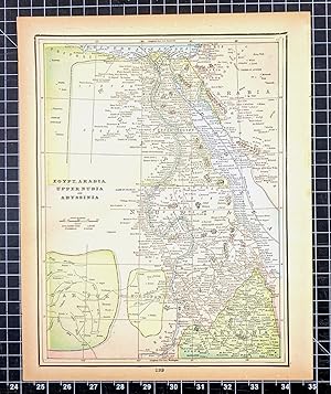 Image du vendeur pour 1887 Original Color Map: EGYPT; ARABIA; UPPER NUBIA AND ABBYSSINIA mis en vente par CorgiPack