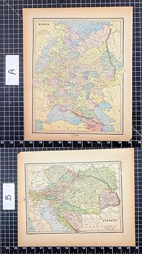 Bild des Verkufers fr 1887 Original Color Map: RUSSIA (also Austria) zum Verkauf von CorgiPack