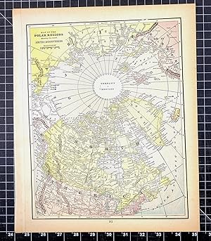 Arctic Ocean 1885 old antique map plan chart Circumpolar Observatories 