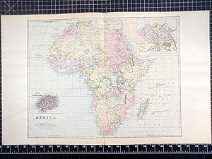 1894 Original Handcolor Map: AFRICA