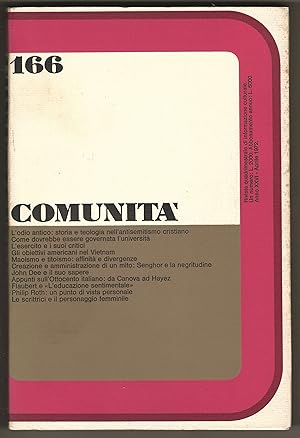 COMUNITÀ. Rivista Quadrimestrale di Informazione Culturale Fondata da Adriano Olivetti. 166. Anno...