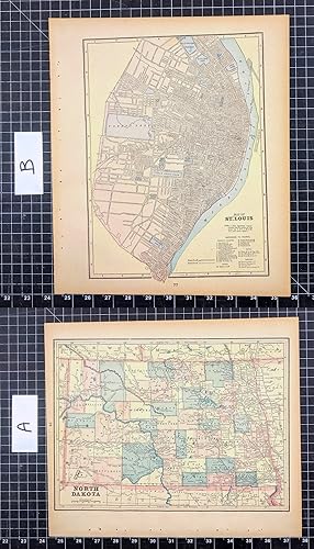 Bild des Verkufers fr 1887 Original Color Map: ST. LOUIS / NORTH DAKOTA zum Verkauf von CorgiPack