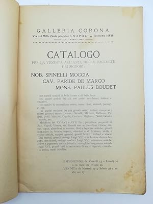 Catalogo per la vendita all'asta delle raccolte dei signori Nob. Spinelli Moccia, Cav. Paride De ...