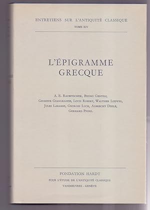 L`Epigramme Grecque (Entretiens Sur L`antiquite Classique De La Fondation Hardt, Band 14)