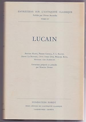 Bild des Verkufers fr Lucain (Entretiens Sur L`antiquite Classique De La Fondation Hardt, Band 15) zum Verkauf von Die Wortfreunde - Antiquariat Wirthwein Matthias Wirthwein