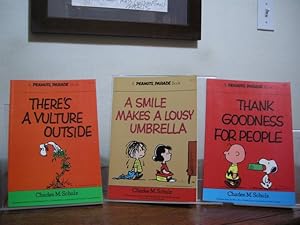 Seller image for A Smile Makes a Lousy Umbrella, Thank Goodness for People, There's a Vulture Outside (Three Peanuts Volumes) for sale by Bungalow Books, ABAA