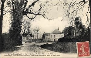 Ansichtskarte / Postkarte La Norville Essonne, Grille et Pavillon d'Entree du Chateau