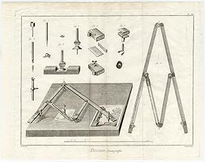 Antique Print-ART-PANTOGRAPH-DRAWING INSTRUMENT-Diderot-Prevost-1751