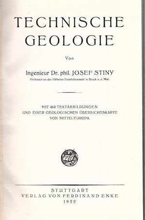 Bild des Verkufers fr Technische Geologie. zum Verkauf von Antiquariat Carl Wegner