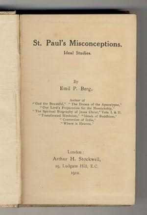 Bild des Verkufers fr St. Paul's Misconceptions. Ideal Studies. zum Verkauf von Libreria Oreste Gozzini snc