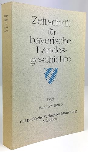 Bild des Verkufers fr Zeitschrift fr Bayerische Landesgeschichte, 1989, Band 52, Heft 3. zum Verkauf von Antiquariat Heiner Henke