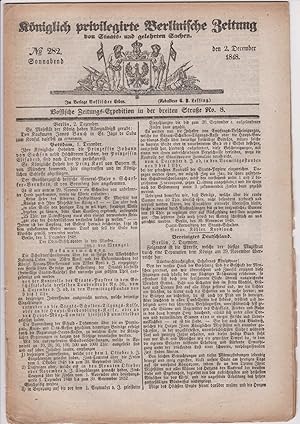Königlich privilegirte Berlinische Zeitung. No. 282, Sonnabend den 2. December 1848.