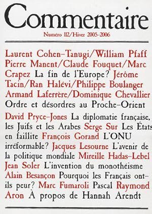 Seller image for Commentaire, N 112 Hiver 2005-20 : for sale by JLG_livres anciens et modernes