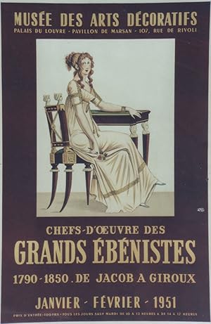 "CHEFS-D'OEUVRE des GRANDS ÉBÉNISTES" Affiche originale entoilée / Litho MUSÉE DES ARTS DÉCORATIF...