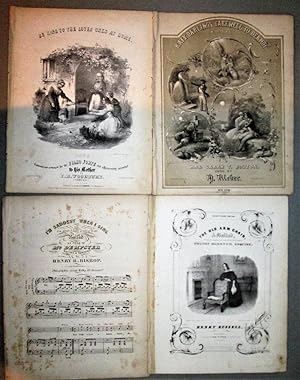 Four Pieces of Mid-Nineteenth Century Folk Music Sheet Music