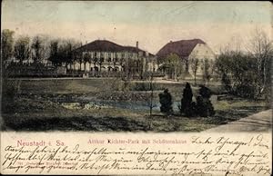 Bild des Verkufers fr Ansichtskarte / Postkarte Neustadt in Sachsen, Arthur Richter Park mit Schtzenhaus zum Verkauf von akpool GmbH