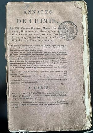 Suite de Memoire sur la composition des fluides animaux. In: Annales de Chimie, Vol. LXXXIX, Heft...