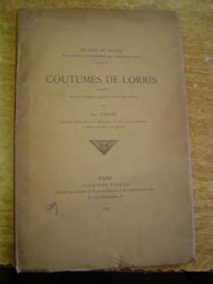 COUTUMES DE LORRIS.