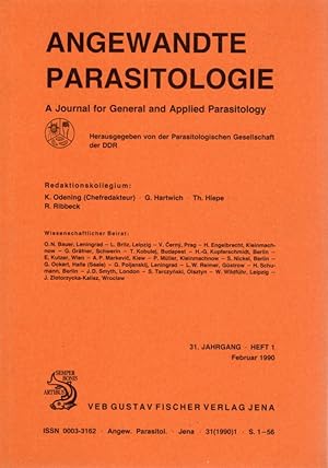 Seller image for Angewandte Parasitologie : A Journal fr General and Applied Parasitology, 31. Jg. Heft 1 Februar for sale by Antiquariat Jterbook, Inh. H. Schulze