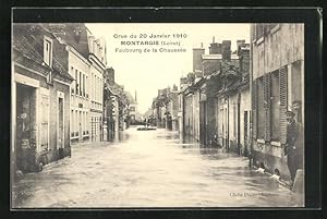 Ansichtskarte Montargis, Crue de 1910, Faubourg de la Chaussée, Hochwasser