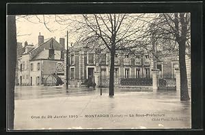 Ansichtskarte Montargis, Crue de 1910, La Sous-Préfecture, Hochwasser