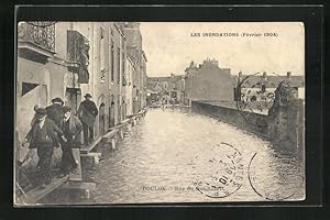 Ansichtskarte Doulon, Les Inondations 1904, Carrefour du Gué-Robert, Hochwasser