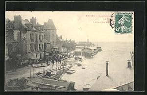 Ansichtskarte Angers, Inondations 1910, Le Quai du Roi de Pologne, Hochwasser