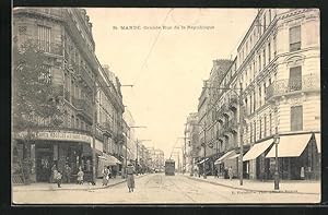 Ansichtskarte Saint-Mandé, Grande-Rue de la République, Strassenbahn