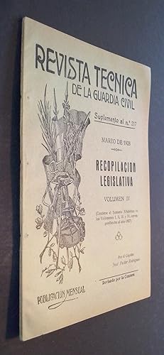 Imagen del vendedor de Revista Tcnica de la Guardia Civil. Suplemento al N 217: Recopilacin legislativa. Volumen IV a la venta por Librera La Candela