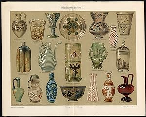 Antique Prints-GLASS ART-INDUSTRY-JUG-VASE-Meyers-1902
