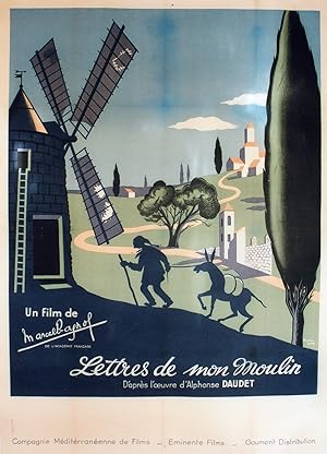 "LETTRES DE MON MOULIN" Affiche originale entoilée / Réalisé par Marcel PAGNOL en 1954 d'après l'...