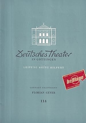 Bild des Verkufers fr Deutsches Theater in Gttingen Spielzeit 1957/58 VIII.Jahr Heft 114 zum Verkauf von Clivia Mueller