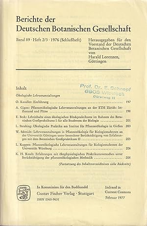 Seller image for Berichte der Deutschen Botanischen Gesellschaft Band 89 Heft 2/3 for sale by Clivia Mueller