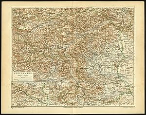 Antique Map-STYRIA-STEIERMARK-AUSTRIA-Meyers-1895