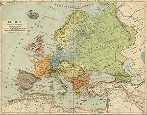 Antique Map-EUROPE-EUROPA-Meyers-1895