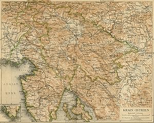 Antique Map-KRAIN-ISTRIA-ITALY-CROATIA-Meyers-1895