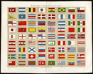 Antique Print-FLAGS-INTERNATIONAL-WORLD-Meyers-1893