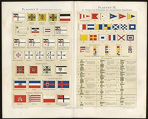 Antique Prints-FLAG-CODE OF SIGNALS-PRUSSIA-Meyers-1895