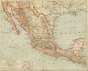 Antique Map-MEXICO-CENTRAL AMERICA-Meyers-1895