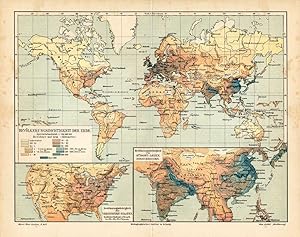 Antique Map-POPULATION-WORLD-Meyers-1895