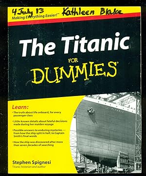 Imagen del vendedor de The Titanic For Dummies a la venta por Don's Book Store