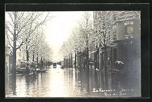 Ansichtskarte La Varenne, Hochwasser / Inondations 1910, Rue du Bac