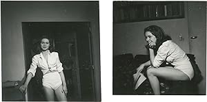 Collection of eight original photographs of a young Brigitte Bardot, three with Roger Vadim, circ...