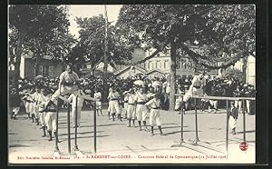 Ansichtskarte St-Rambert-sur-Loire, Turnfest / Concours fédéral de Gymnastique 1908, Turner am Ba...