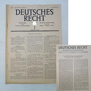 Seller image for Deutsches Recht, 14. Jahrgang, Heft 30/31, 22. u. 29. Juli 1944. Zentralorgan des NS.-Rechtswahrerbundes * V o l k s g e r i c h t s h o f s - R e c h t s p r e c h u n g for sale by Galerie fr gegenstndliche Kunst